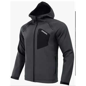 Rodeel Men's Softshell Front-zip Jacket Fleece Lined Windproof